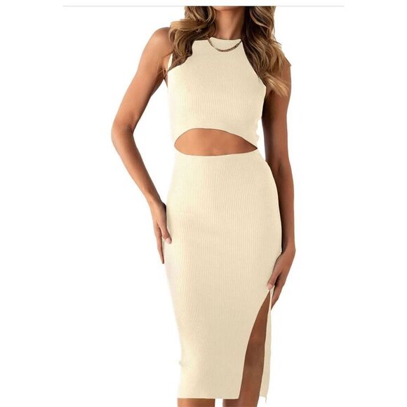 PRETTYGARDEN Women's Summer Midi Bodycon Dresses SZ M - Picture 1 of 13